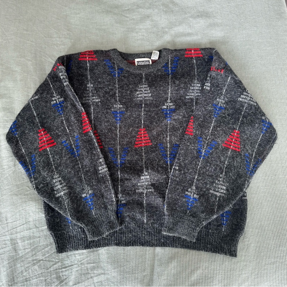 Vintage White Oak geometric print knit sweater